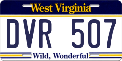 WV license plate DVR507