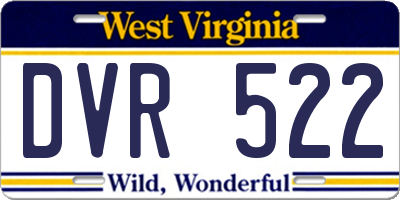 WV license plate DVR522