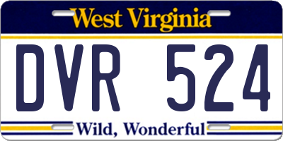 WV license plate DVR524