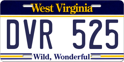 WV license plate DVR525