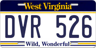 WV license plate DVR526