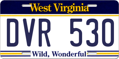 WV license plate DVR530