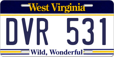 WV license plate DVR531