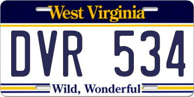 WV license plate DVR534