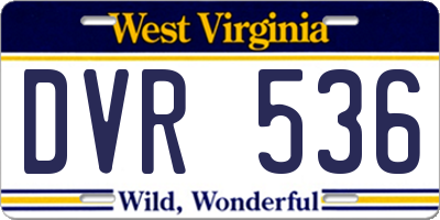 WV license plate DVR536