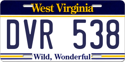 WV license plate DVR538