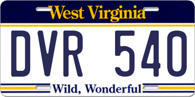 WV license plate DVR540
