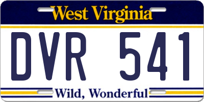 WV license plate DVR541