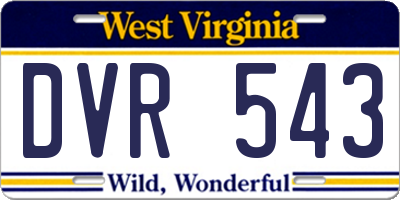 WV license plate DVR543