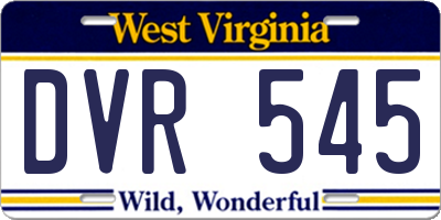 WV license plate DVR545