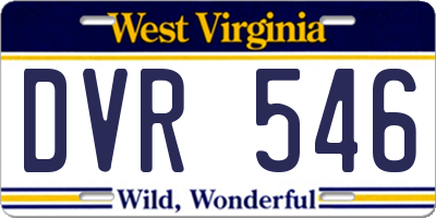 WV license plate DVR546