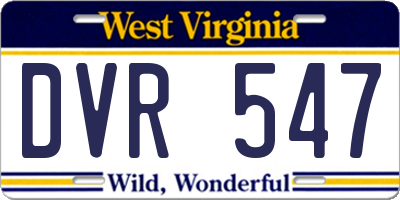WV license plate DVR547