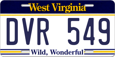 WV license plate DVR549