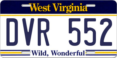 WV license plate DVR552