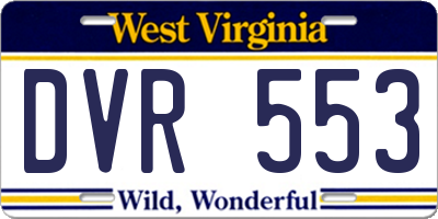 WV license plate DVR553
