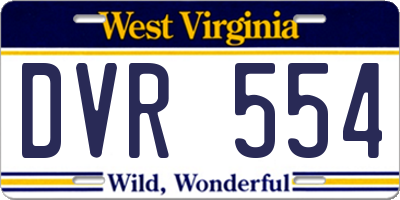WV license plate DVR554