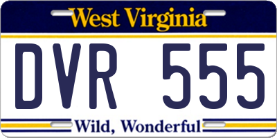 WV license plate DVR555