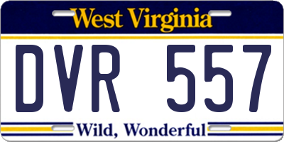 WV license plate DVR557