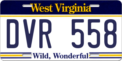 WV license plate DVR558