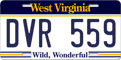 WV license plate DVR559