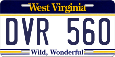WV license plate DVR560