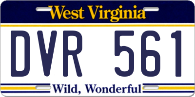 WV license plate DVR561