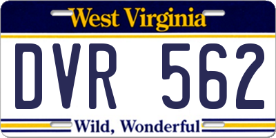 WV license plate DVR562