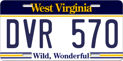 WV license plate DVR570