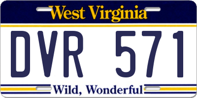 WV license plate DVR571