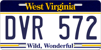 WV license plate DVR572