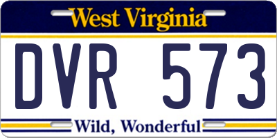 WV license plate DVR573