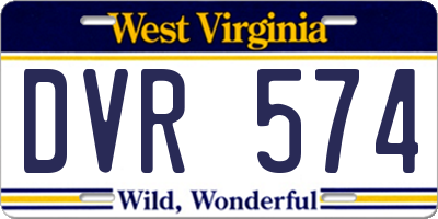 WV license plate DVR574