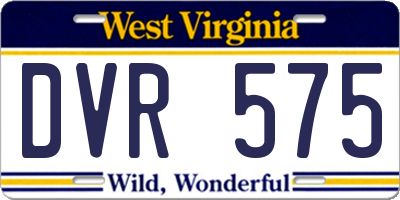 WV license plate DVR575