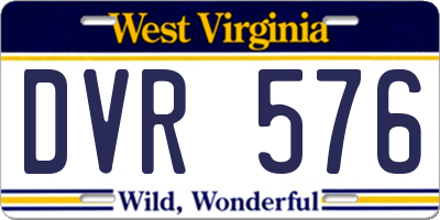 WV license plate DVR576