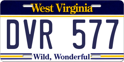 WV license plate DVR577
