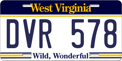 WV license plate DVR578