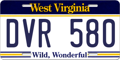 WV license plate DVR580