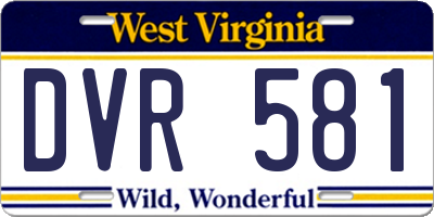 WV license plate DVR581