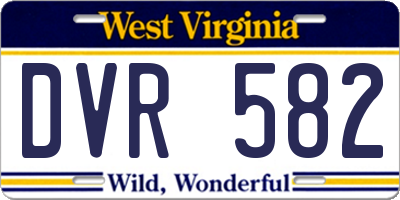 WV license plate DVR582