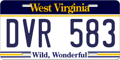 WV license plate DVR583