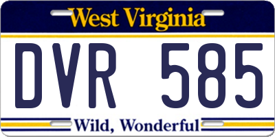 WV license plate DVR585