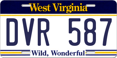 WV license plate DVR587