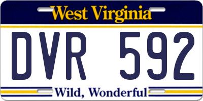 WV license plate DVR592