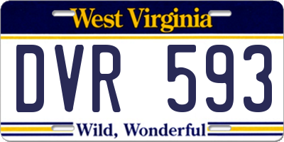 WV license plate DVR593