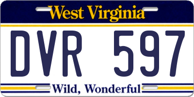WV license plate DVR597