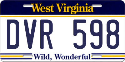 WV license plate DVR598