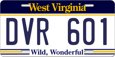 WV license plate DVR601