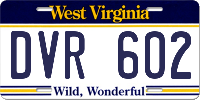 WV license plate DVR602