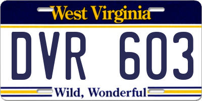 WV license plate DVR603