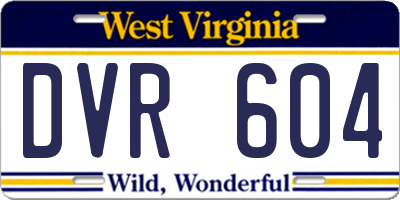 WV license plate DVR604